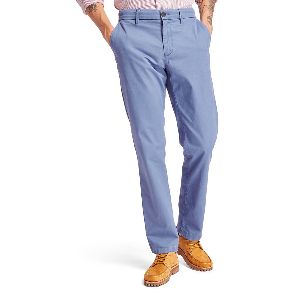 Timberland Mens Pants Squam Lake Straight Fit Stretch Chino - Blue - India MV8916735